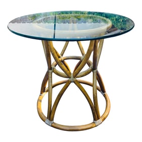 McGuire Vintage Rattan Side Table