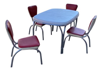 Arvin Metal Cherry Red Dinette Set - 5 Pieces
