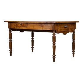 Antique Country French Provincial Oak Side Table