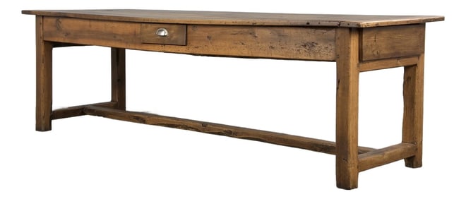 Early 19th Century Country French Walnut Farmhouse Trestle Harvest Table