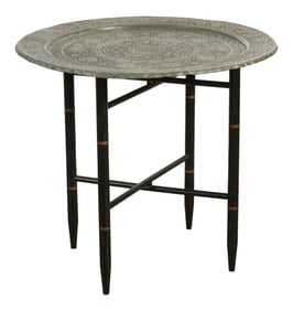 19th Century Persian Copper Tray Side Table