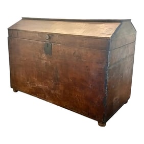Antique French Provincial Blanket Chest or Coffer, Early 1800s - Grand Scale Original Iron Hardwar