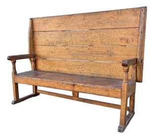 Rustic American Oak Farmhouse Hutch Table C. 1800-1820