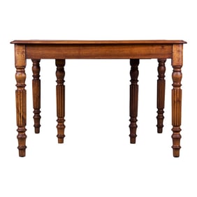Antique Country French Provincial Off-Square Extendable Walnut Dining Table
