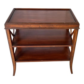 Antique Classical 3 Tier Side Table With Writing Slide