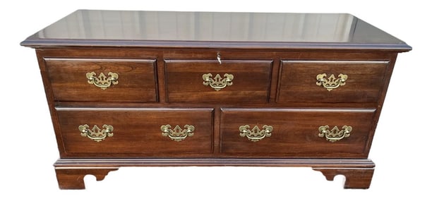 1980s Ethan Allen Georgian Court Cherry Blanket Chest