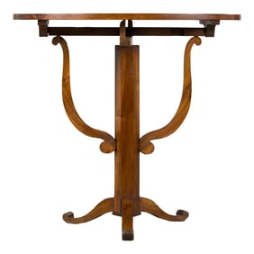 Antique French Louis Philippe Oval Walnut Vendange Wine Tasting Side Table