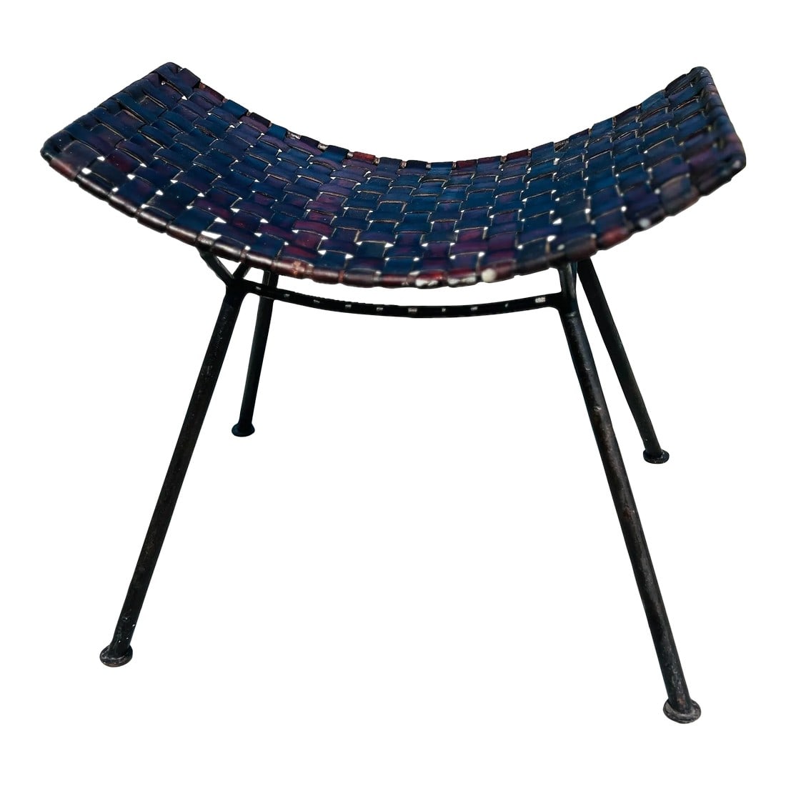 Katavolos Style Woven Leather and Iron Stool After Lila Swift & Donald Monell (1 of 13)