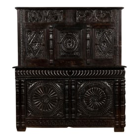 18th Century French Renaissance Carved Oak Cupboard Buffet