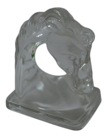 1990s Mid-Century Glass Horse Sculptural Bookend