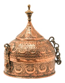 Rajasthani Mughal Decorative Copper Lidded Betel Spice Pandan Caddy Box