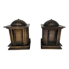 Pair, "The Borghese" Bronze Grand Tour Style Capital Bookends