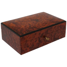 Victorian English Regency Handcrafted Burl Wood Jewelry Box