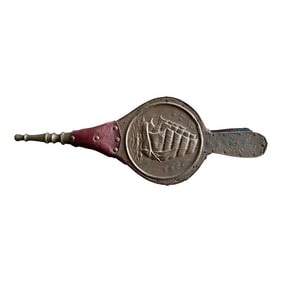 Vintage Bellow With Nautical Brass Repousse