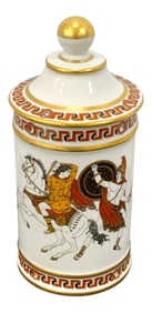 Early 20th Century French Greek Revival Porcelain Apothecary Jar