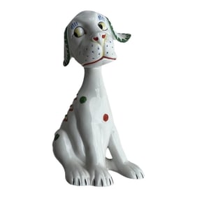 1930 Vintage "Flirting" Art Deco Ceramic Puppy by Lavin & Lauer