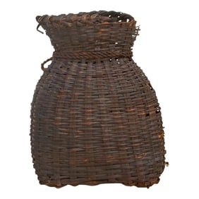 Vintage Dark Brown Woven Basket