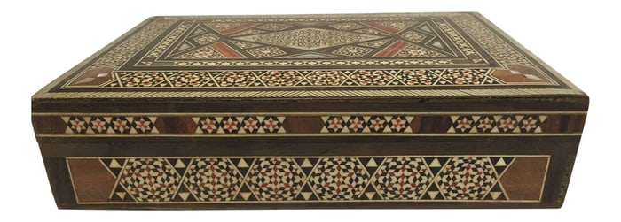 Middle Eastern Moorish Mosaic Inlay Jewelry Box
