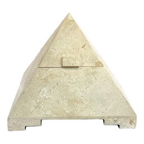 Late 20th Century Modern Tessellated Stone Inlaid Pyramid Hinged Box