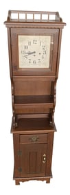 Vintage Pine Grandmother Clock With Storage