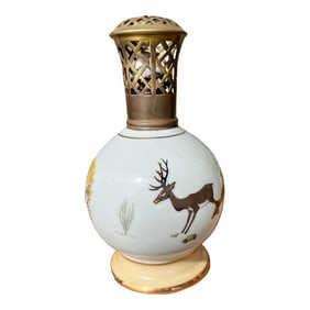 1930s Fragrance Lamp With Deer by Albert Laurent Berger Paris France