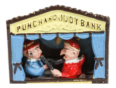 Cast Iron Punch and Judy Bank Antique Toy