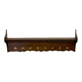 Early 20th Century Antique Irish Mahogany & Brass Hanging Coat /Plate Rack or Kitchen Rack