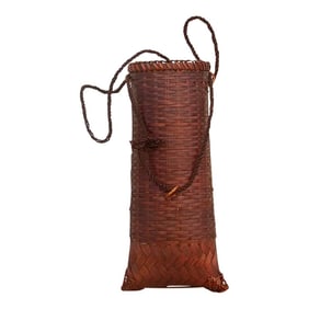 Vintage Cylinder Shape Asian Basket