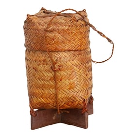 Charming Vintage Thai Rice Basket