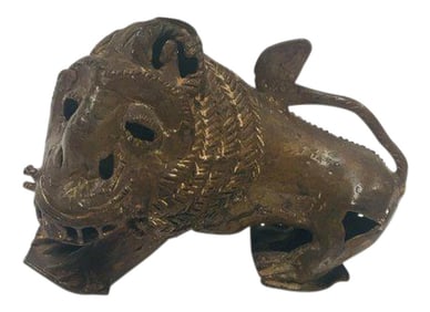 Antique Lion Beast Bronze Figurine