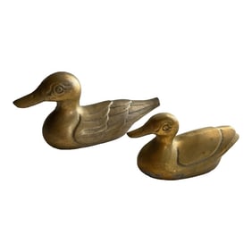Mid Century Brass Ducks - Set of 2