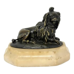 Early 19th Century Diminutive French Bronze of a Seated 'Coiffed' Poodle