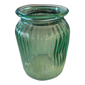 Mid Century Green Ribbed and Dimple Jar