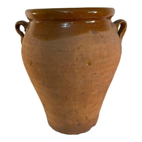 Late 19th Century Antique Spanish Earthenware Olive Jar / Jug