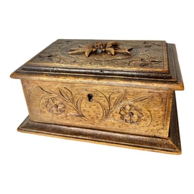 Antique English Wood Trinket Box