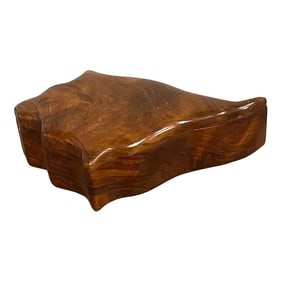 Late 20th Century French Modern Specimen Hardwood Carved Conch Shell Motif Box