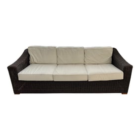 GardenArt Outdoor Brown Wicker Couch