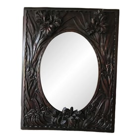 Mid 19th Century Ebony Wood Frame With Mirror