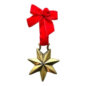 Vintage Equestrian English Horse Brass Holiday Christmas Ornament Star