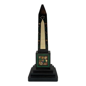 Grand Tour Era, Mixed Specimen Marble & Gemstone Obelisk