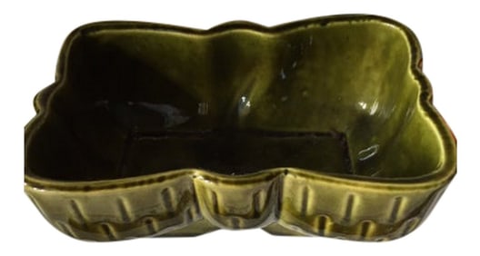 Vintage Stamped Ceramic Green Planter