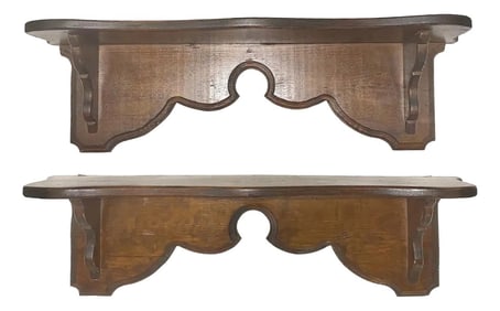 Antique Primitive Decorative Wood Shelves Set of 2 Matching