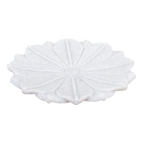 Large Artisanal Marble Flower Plate
