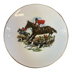Vintage English Equestrian Hunting Scene Dish