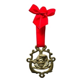 Vintage Equestrian English Horse Brass Holiday Christmas Ornament Mr Punch Jester