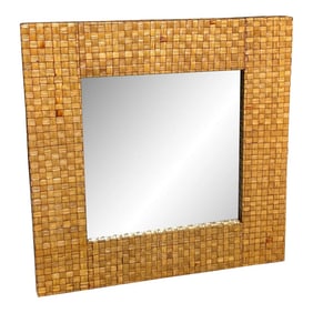 Vintage Banana Leaf Beveled Statement Mirror