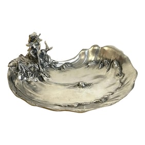 Early 20th Century Art Nouveau Frog Motif Dish/ Vide-Poche by Achile Gamba-Wmf