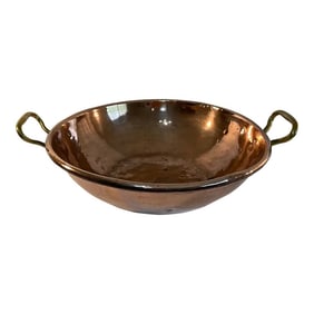 1930s Large French Copper Chocolate Bowl or Pot