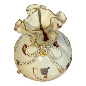 19th Century Royal Worcester Aesthetic / Japonisme Handkerchief Vase