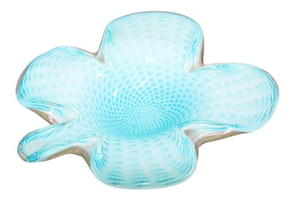 Murano Venetian Hand Blown Turquoise Art Glass